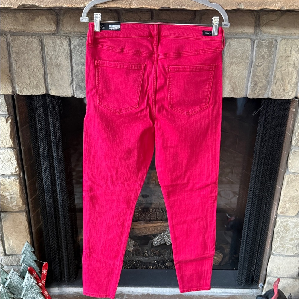 NWT Liverpool Lollipop Red Abby High Rise Ankle Skinny denim Jeans. Size 6 / 28 - Picture 4 of 9